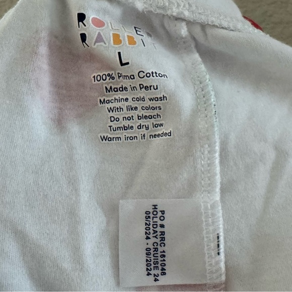 Roller Rabbit Big Holiday Hearts Pajama Short Set Large Green Red Pima Cotton - Picture 8 of 8